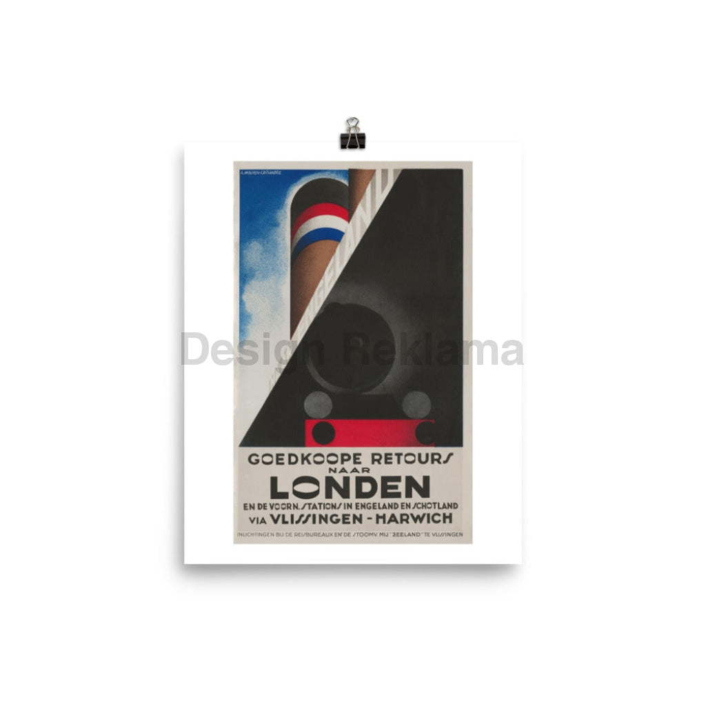 Inexpensive Return Trips To London Via Vlissingen & Harwich, 1932. Designed by A.M. Cassandre. Unframed Vintage Travel Poster Vintage Travel Poster Design Reklama