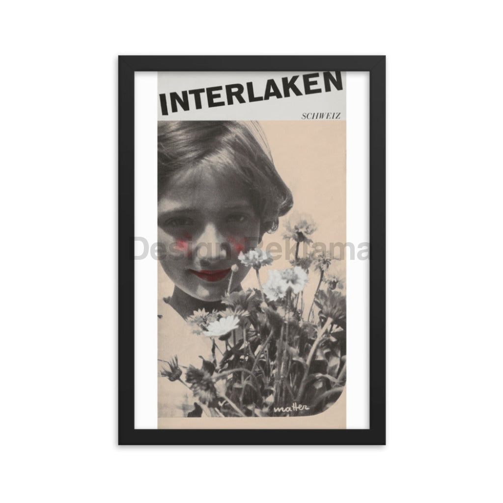 Interlaken, 1936. Photomontages, design and text by Herbert Matter. Published by the tourist bureau of Interlaken, Switzerland. Framed vintage Travel Poster Vintage Travel Poster Design Reklama