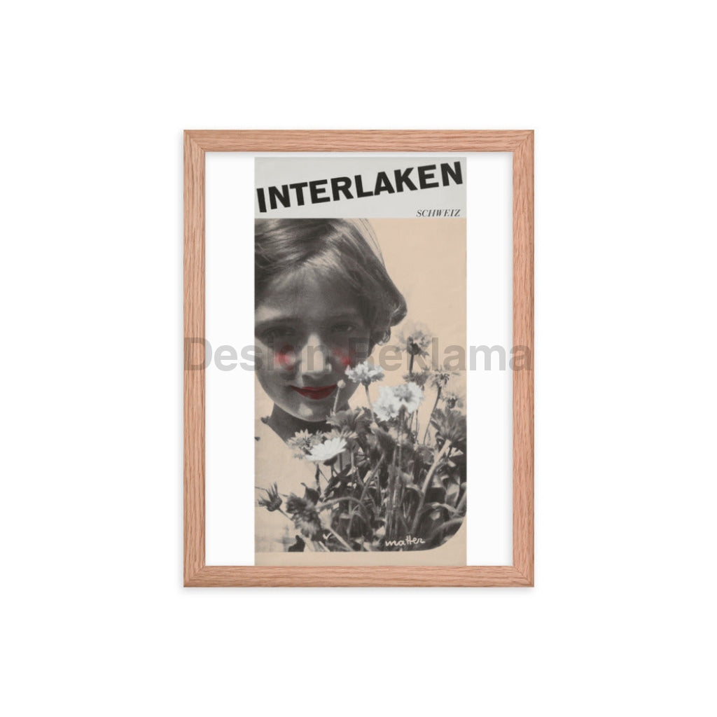 Interlaken, 1936. Photomontages, design and text by Herbert Matter. Published by the tourist bureau of Interlaken, Switzerland. Framed vintage Travel Poster Vintage Travel Poster Design Reklama