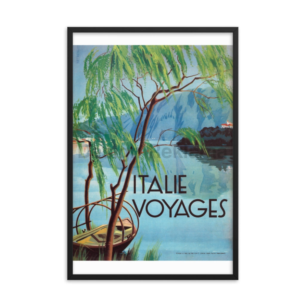 Italian Lakes - Travel in Italy, 1934. Framed Vintage Travel Poster Vintage Travel Poster Design Reklama