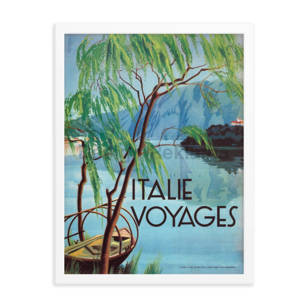 Italian Lakes - Travel in Italy, 1934. Framed Vintage Travel Poster Vintage Travel Poster Design Reklama
