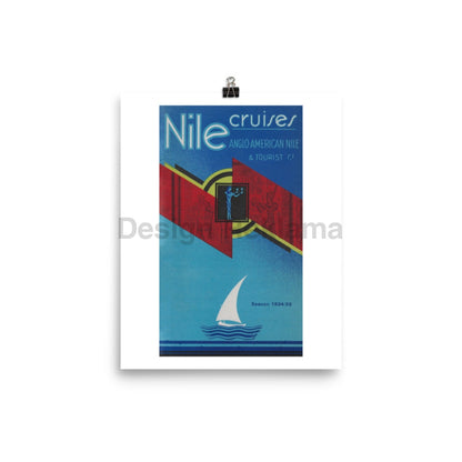 Nile Cruises Anglo American Nile Tourist Company, 1934. Unframed Vintage Travel Poster Vintage Travel Poster Design Reklama