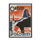 Ortisei and Gardena Valley, Dolomite Mountains, Italy circa 1935. Framed Vintage Travel Poster Vintage Travel Poster Design Reklama