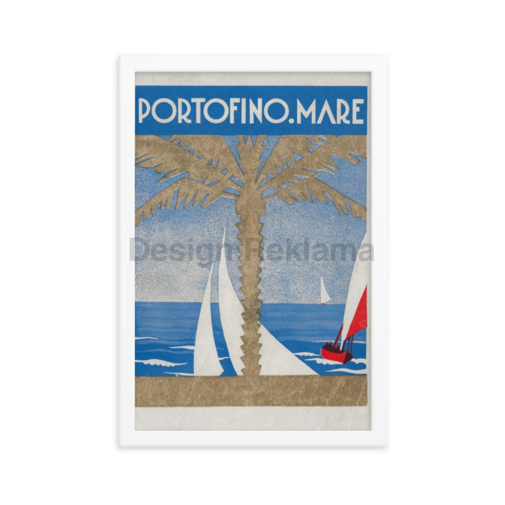 Portofino Mare, Italy Poster, circa 1933. Framed Vintage Travel Poster Vintage Travel Poster Design Reklama