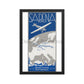 Sabena Airlines Belgium, Winter Service 1932-33, Framed Vintage Travel Poster Vintage Travel Poster Design Reklama