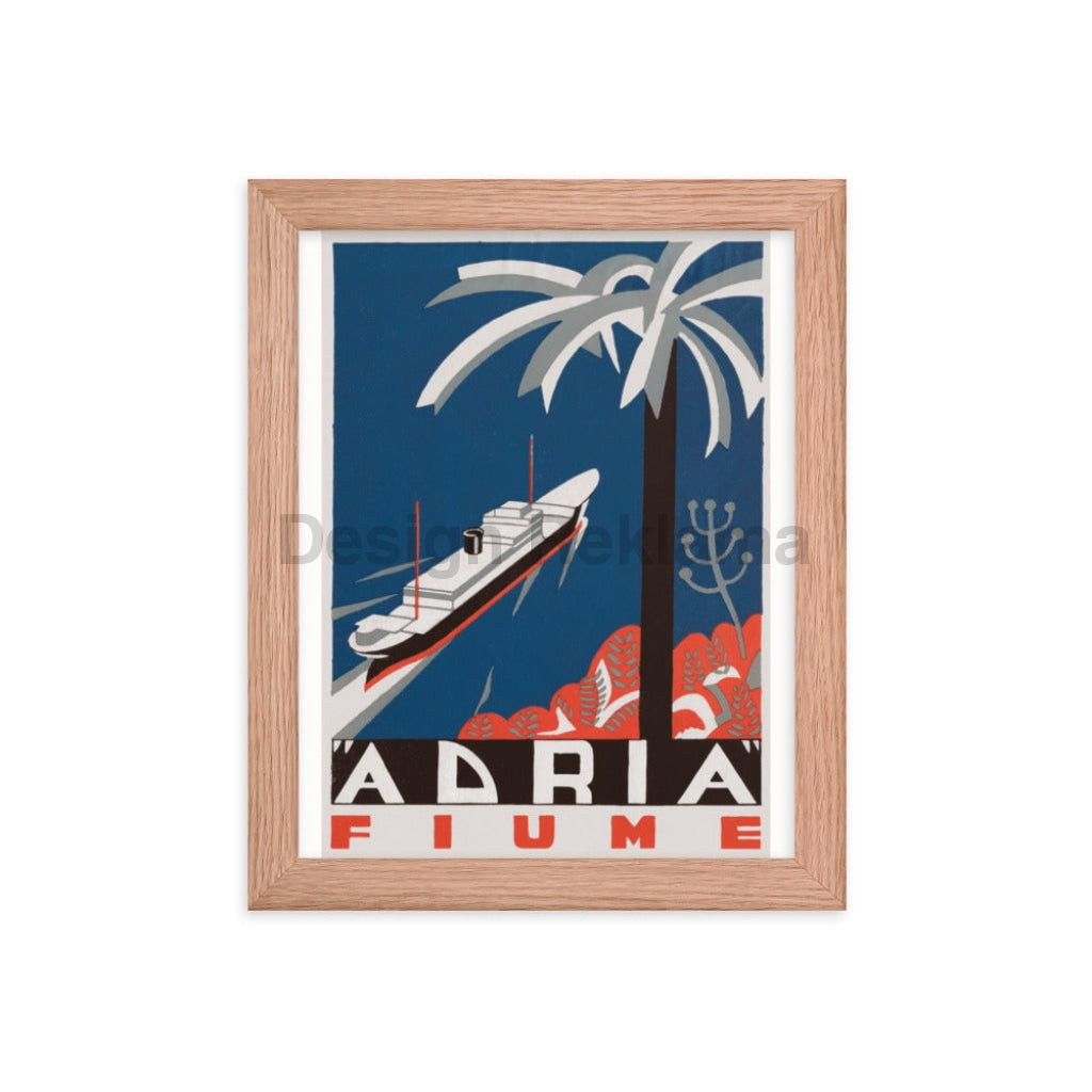 Steamship Adria to Fiume, 1936. Framed Vintage Travel Poster Vintage Travel Poster Design Reklama