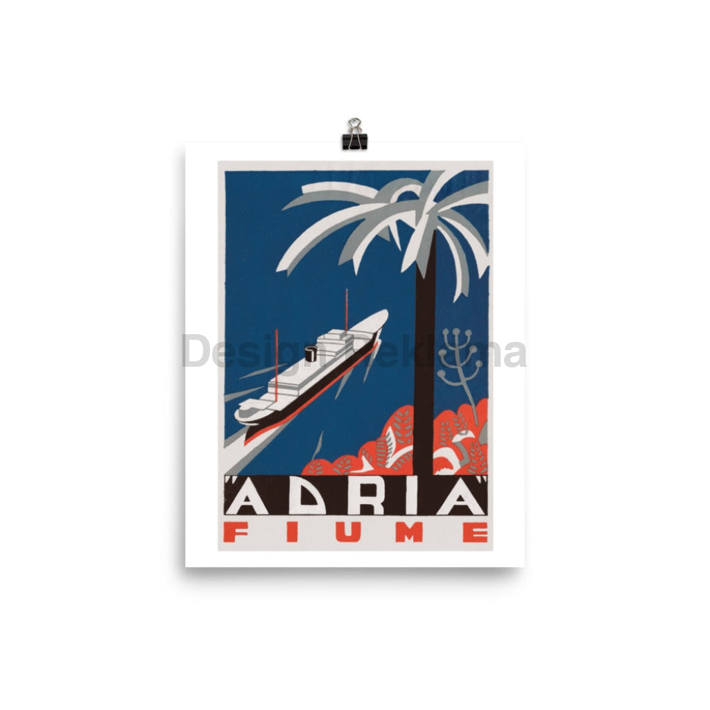 Steamship Adria to Fiume, 1936. Unframed Vintage Travel Poster Vintage Travel Poster Design Reklama