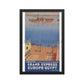 Steamship Adriatica Societe an di Navigazione Venezia Grand Express Europe Egypt V2 1937. Framed Vintage Travel Poster. Vintage Travel Poster Design Reklama