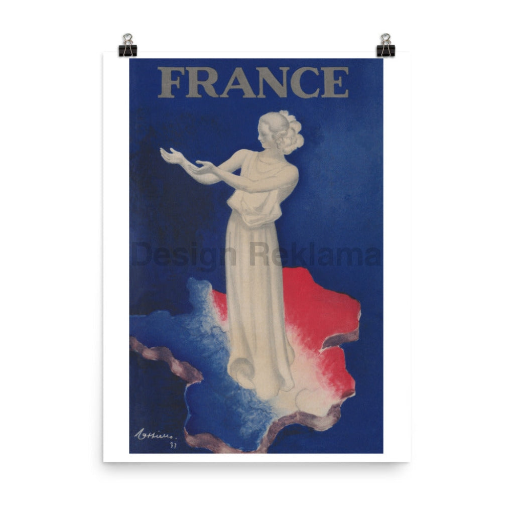 Visit France 1937. Unframed Vintage Travel Poster Vintage Travel Poster Design Reklama